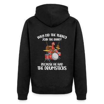 La Turquie avait le cadeau de Thanksgiving Drumsticks - Veste à capuche bio Premium Unisexe - noir - Dos - Nico (187cm)
