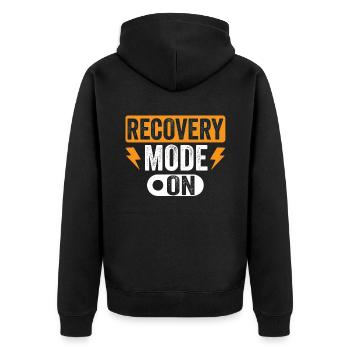 Erholung Modus Ein Überlebender Patient Erholen - Unisex Premium Bio Zip Hoodie - Schwarz - Hinten - Nico (187cm)