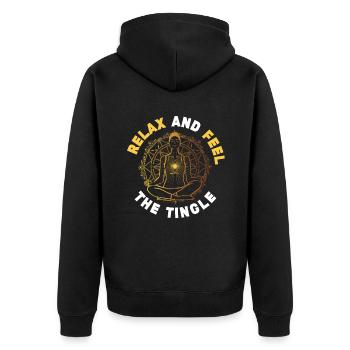 Meridian Response Mental Therapist - Unisex Premium Organic Zip Hoodie - black - Back - Nico (187cm)