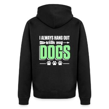 Canine Paw Tierhalter Welpe Hundetrainer - Unisex Premium Bio Zip Hoodie - Schwarz - Hinten - Nico (187cm)