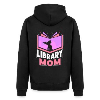 Bibliothèque Mama Bibliothécaire Livres amoureux - Veste à capuche bio Premium Unisexe - noir - Dos - Nico (187cm)