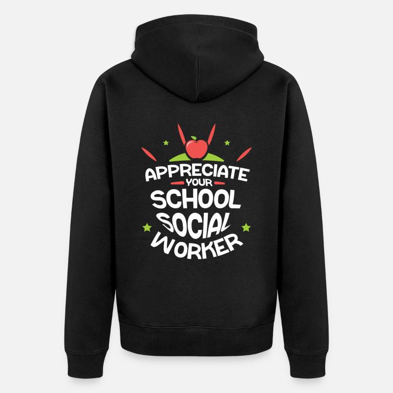 Schätze Deinen Schulsozialarbeiter Beruf Schule - Unisex Premium Bio Zip Hoodie - Schwarz