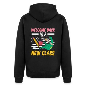 Nouvelle classe patriotique US Flag Teacher Students - Veste à capuche bio Premium Unisexe - noir - Dos - Nico (187cm)