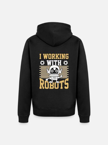 Robot Robotics Engineer - Unisex Premium Organic Zip Hoodie - black