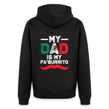 Mexiko 5. Mai Fiesta Burrito Mexikanischer Vater - Unisex Premium Bio Zip Hoodie - Schwarz - Hinten - Nico (187cm)