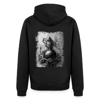 Magic Trank okkult Horror Illustration Gothische H - Unisex Premium Bio Zip Hoodie - Schwarz - Hinten - Nico (187cm)