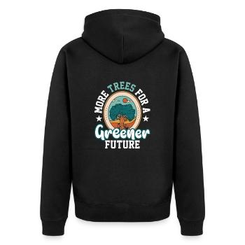 Trees Environmental Awareness Earth Day Tree Growers - Unisex Premium Organic Zip Hoodie - black - Back - Nico (187cm)