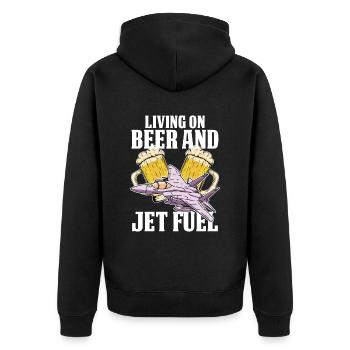 Mécanicien d’avion Jet de bière - Veste à capuche bio Premium Unisexe - noir - Dos - Nico (187cm)