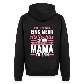 Mutter Mama - Unisex Premium Bio Zip Hoodie - Schwarz - Hinten - Nico (187cm)