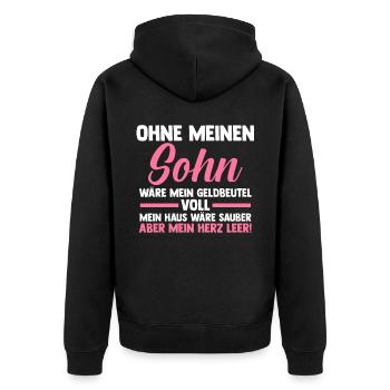 Mutter Neffen Mama - Unisex Premium Bio Zip Hoodie - Schwarz - Hinten - Nico (187cm)