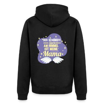 Mutter Tochter Sohn Mama - Unisex Premium Bio Zip Hoodie - Schwarz - Hinten - Nico (187cm)