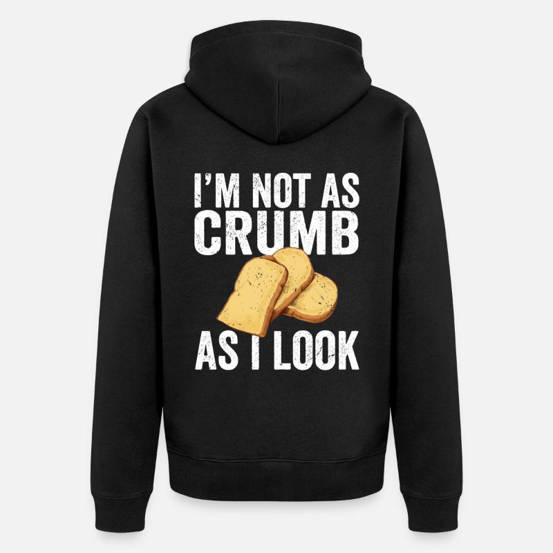 Funny bread baker - Unisex Premium Organic Zip Hoodie - black