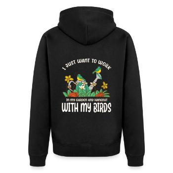 Jardin et oiseaux Birding Oiseaux amoureux Cadeaux - Veste à capuche bio Premium Unisexe - noir - Dos - Nico (187cm)