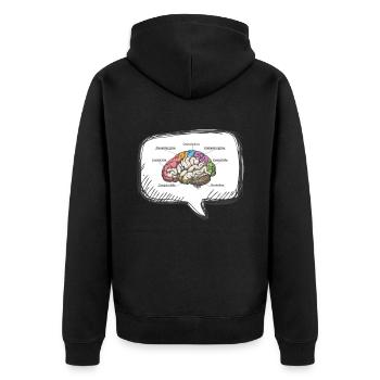 Diagramm Gehirn Neurologie Wissenschaft - Unisex Premium Bio Zip Hoodie - Schwarz - Hinten - Nico (187cm)