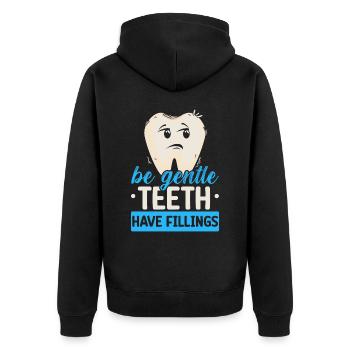 Soyez doux les dents ont des obturations futur dentiste - Veste à capuche bio Premium Unisexe - noir - Dos - Nico (187cm)
