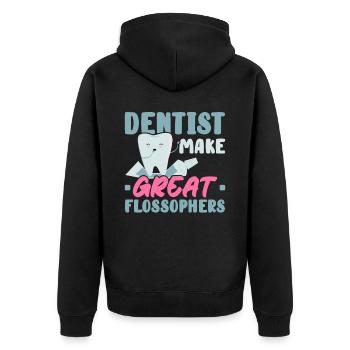 Les dentistes font de grands Flossophers École dentaire - Veste à capuche bio Premium Unisexe - noir - Dos - Nico (187cm)