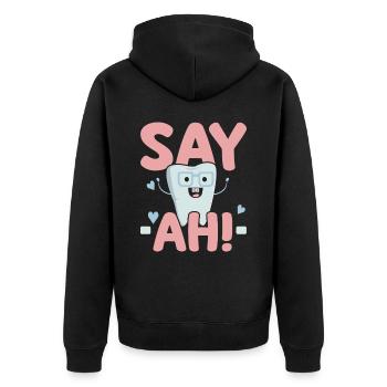 Future Dentist Dentistry Dental Surgeon Hygienist - Unisex Premium Organic Zip Hoodie - black - Back - Nico (187cm)