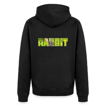 Hare - Unisex Premium Organic Zip Hoodie - black - Back - Nico (187cm)