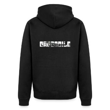Crocodile - Unisex Premium Organic Zip Hoodie - black - Back - Nico (187cm)