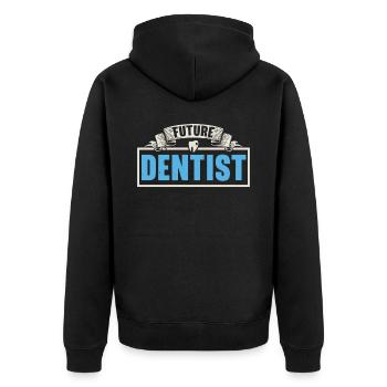 Future Dentist Dentistry Dental Surgeon Hygienist - Unisex Premium Organic Zip Hoodie - black - Back - Nico (187cm)