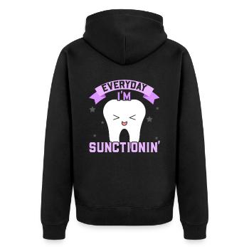Chaque jour, j’aspire la dentisterie du futur dentiste - Veste à capuche bio Premium Unisexe - noir - Dos - Nico (187cm)
