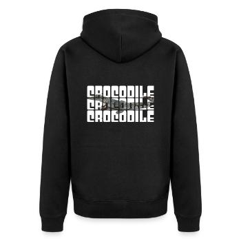 Crocodile - Unisex Premium Organic Zip Hoodie - black - Back - Nico (187cm)