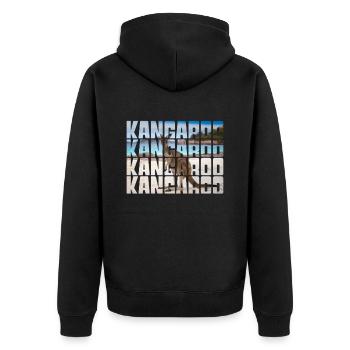 Känguru - Unisex Premium Bio Zip Hoodie - Schwarz - Hinten - Nico (187cm)