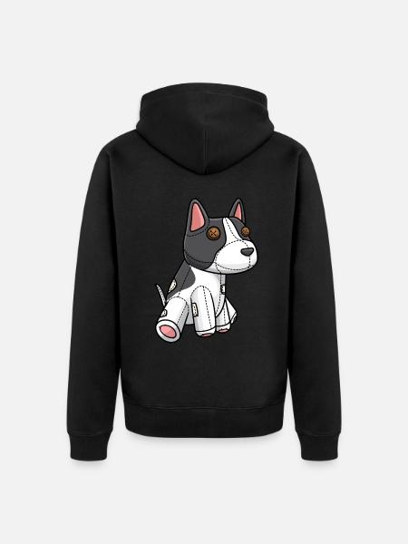 Rat Terrier Hund Kuscheltier - Unisex Premium Bio Zip Hoodie - Schwarz