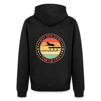 Best Dock Diving Team Fur-Ever - Unisex Premium Bio Zip Hoodie - Schwarz - Hinten - Nico (187cm)