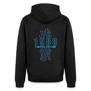 Geburtstag 1988 Gaming Limited Edition Gamer - Unisex Premium Bio Zip Hoodie - Schwarz - Hinten - Nico (187cm)