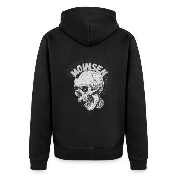 Oldenburg Oldenburger Norden Norddeutschland Moin - Unisex Premium Bio Zip Hoodie - Schwarz - Hinten - Nico (187cm)