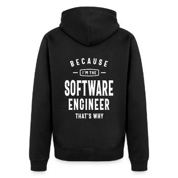 Software Engineer Job Title Profession - Unisex Premium Organic Zip Hoodie - black - Back - Nico (187cm)