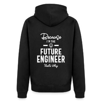 Future Engineer Job Title Profession - Unisex Premium Organic Zip Hoodie - black - Back - Nico (187cm)