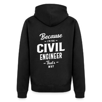 Titre du poste d’ingénieur civil Profession - Veste à capuche bio Premium Unisexe - noir - Dos - Nico (187cm)