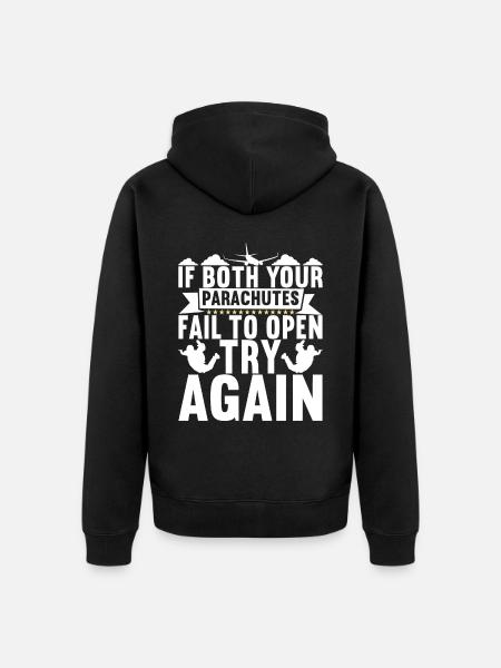 Parachute Parachutist - Unisex Premium Organic Zip Hoodie - black