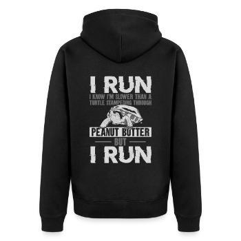 Running Runner Semi-Marathon - Veste à capuche bio Premium Unisexe - noir - Dos - Nico (187cm)