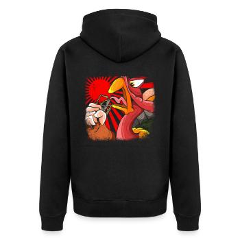 Gobblezilla Turquie Thanksgiving - Veste à capuche bio Premium Unisexe - noir - Dos - Nico (187cm)