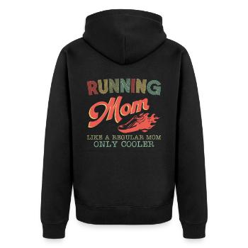 Coureur de course à pied Demi-marathon Maman - Veste à capuche bio Premium Unisexe - noir - Dos - Nico (187cm)