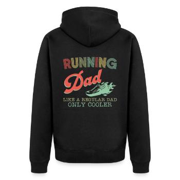 Running Runner Half Marathon Papa - Veste à capuche bio Premium Unisexe - noir - Dos - Nico (187cm)