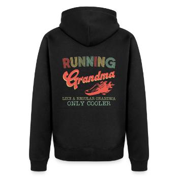 Running Runner Half Marathon - Unisex Premium Organic Zip Hoodie - black - Back - Nico (187cm)