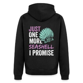 Nur Noch Eine Muschel Ich Verspreche Es Muscheln - Unisex Premium Bio Zip Hoodie - Schwarz - Hinten - Nico (187cm)
