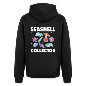 Shell collectors Mussel collectors collect mussels - Unisex Premium Organic Zip Hoodie - black - Back - Nico (187cm)