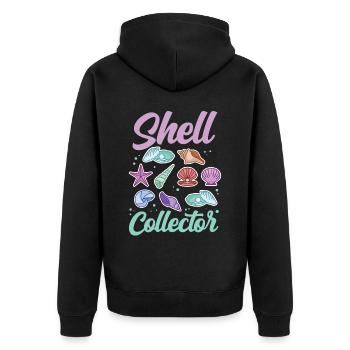 Shell collectors Mussel collectors collect mussels - Unisex Premium Organic Zip Hoodie - black - Back - Nico (187cm)