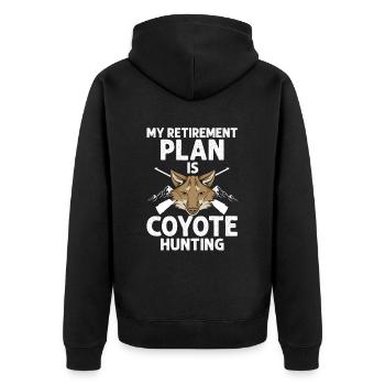 Conception de chasseur de coyote pour la chasse au coyote - Veste à capuche bio Premium Unisexe - noir - Dos - Nico (187cm)