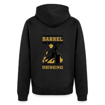 Barrel Racing Drink Bière Rodéo Sports équestres - Veste à capuche bio Premium Unisexe - noir - Dos - Nico (187cm)