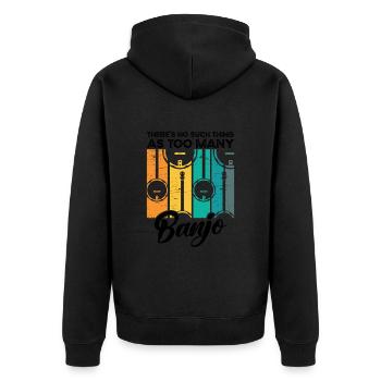 Viele - Unisex Premium Bio Zip Hoodie - Schwarz - Hinten - Nico (187cm)