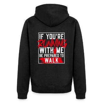 Running Runner Half Marathon Slow - Unisex Premium Organic Zip Hoodie - black - Back - Nico (187cm)