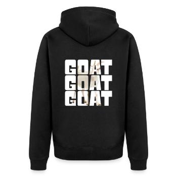 Goat - Unisex Premium Organic Zip Hoodie - black - Back - Nico (187cm)