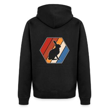 Lapin Rétro - Veste à capuche bio Premium Unisexe - noir - Dos - Nico (187cm)