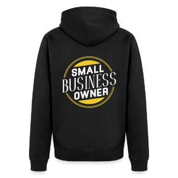 Small Business Owner CEO Founder Owner - Unisex Premium Organic Zip Hoodie - black - Back - Nico (187cm)
